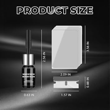 DEZEU Windscreen Chip Repair Kit,2025 Latest Upgraded Glass Repair Kit,5 Min Quick Glass Repair Liquid,Long-Lasting for Windscreens, Windows, Mirrors,All Crack Types Windscreen Repair Kit (Black).