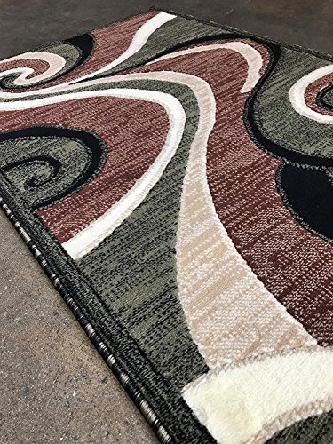Modern Long Contemporary Runner Rug Carpet King Green Design 144 (32 Inch X 10 Feet ) #TOP5
