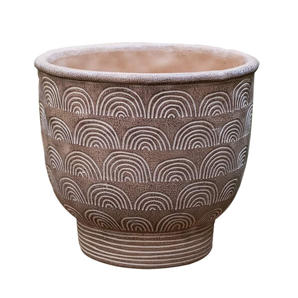 SWENEEN Planter Flowerpot Unique Plant Pots Concrete Planter Pots Imitation Clay Pots Planter Garden Pots Large Planters Outdoor,18x18x16cm