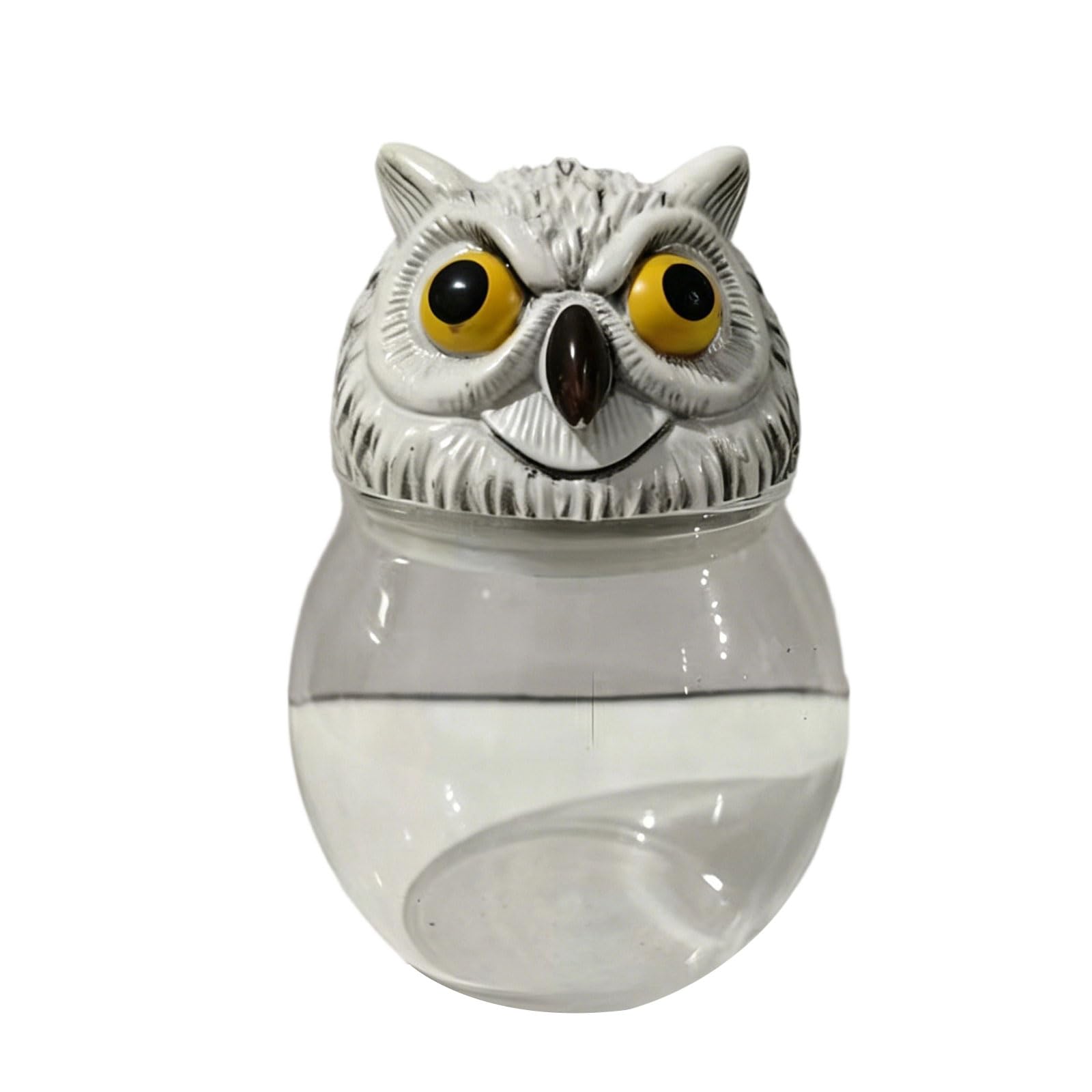 Shurhome Clear Apothecary Condiment Canisters with Owl Head Lid Witch Seasoning Jar Food Storage Container for Home Decors Modern Seasoning Storage Jars
