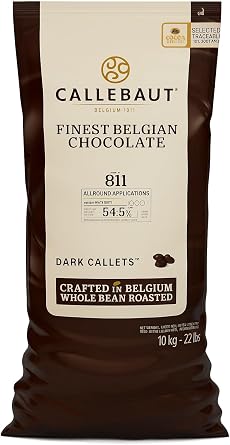 Callebaut 811 Finest Belgian Dark Chocolate Couverture Callets 54.5% Cocoa 10kg
