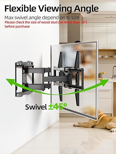 Miniatura 6 de USX Mount Soporte de pared para TV de movimiento completo para 42-85 pulgadas, soporte giratorio e inclinable, soporte de pared con brazos