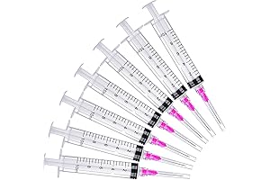 10-Milliliter Disposable Plastic Measuring Lab Prefilled Saline Syringes