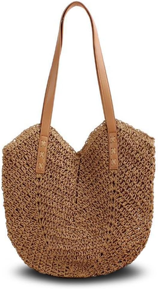 GWAWG Sac Plage Femme Crochet Bohème XXL – Cabas Paille Vintage 60×38 Cm, Sac Piscine été Léger