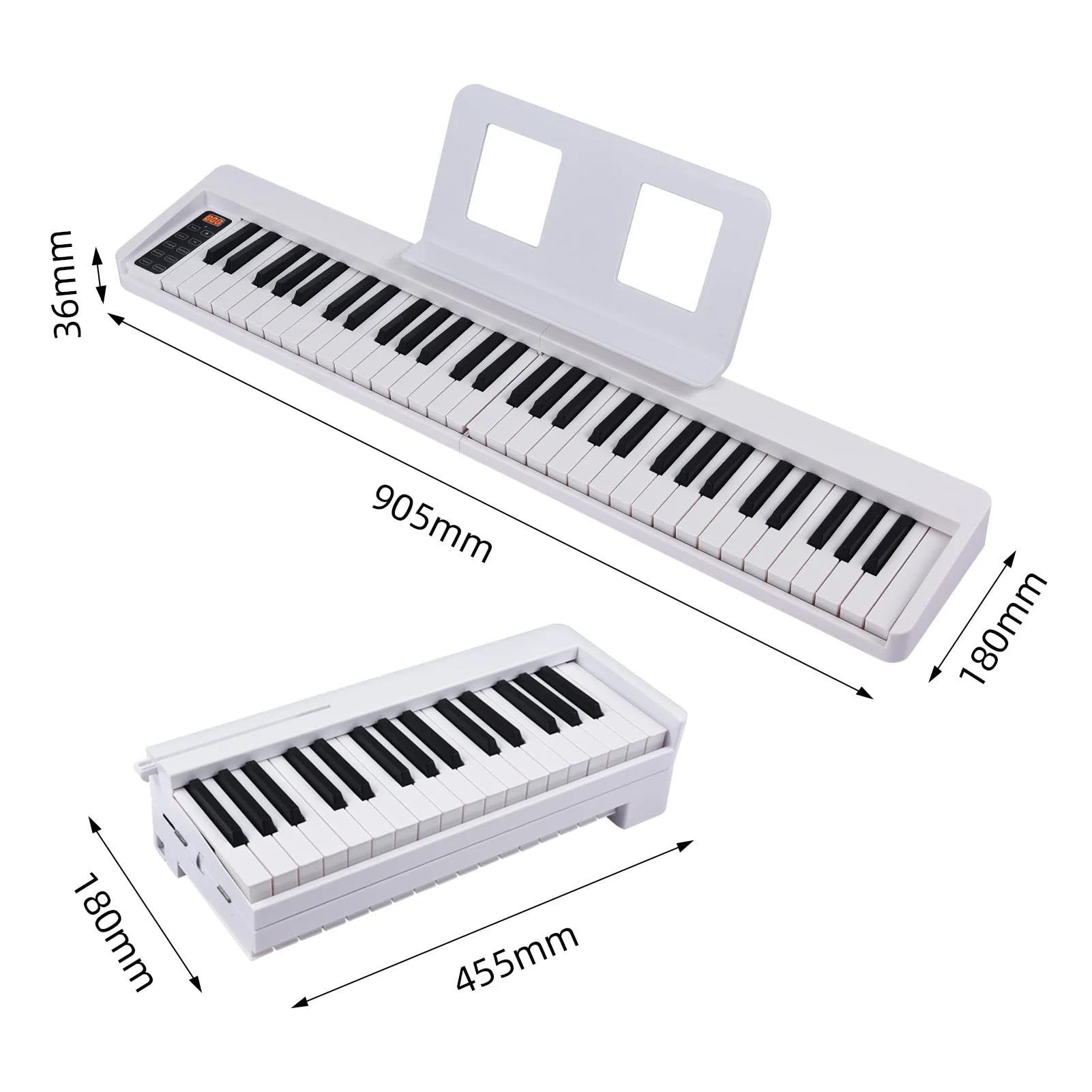 Pianino Elektroniczne 61 Klawiszowe Składane Pianino Elektroniczne Wielofunkcyjny Przenośny Instrument Muzyczny Piękny Dźwięk