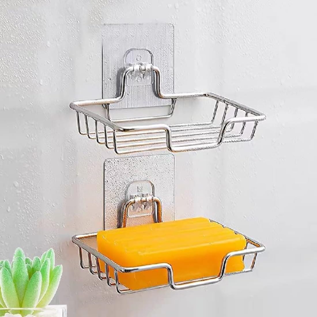GEOCARTER Stainless Steel Wall Soap Case | Self Adhesive Soap Dish Holder | Wall Mounted Soap Holder | Washbasin/Shower Soap Rack & Tray | Soaps Organizer for Kitchen & Bathroom | No Drilling, Pack-2 (B0CH6VZY3K) Amazon Price History, Amazon Price Tracker