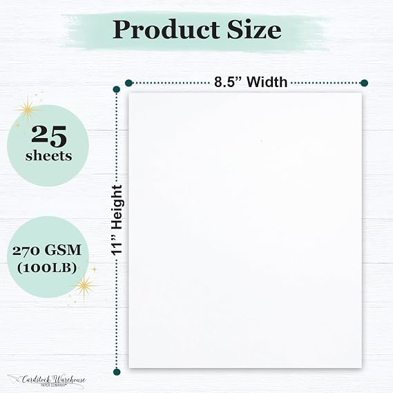 Cardstock Warehouse Foundation 25 Sheets 8.5 x 11 100 lb white