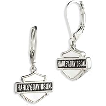 Women's Mother of Pearl Bar &amp; Shield Drop Earrings &ndash; Silver