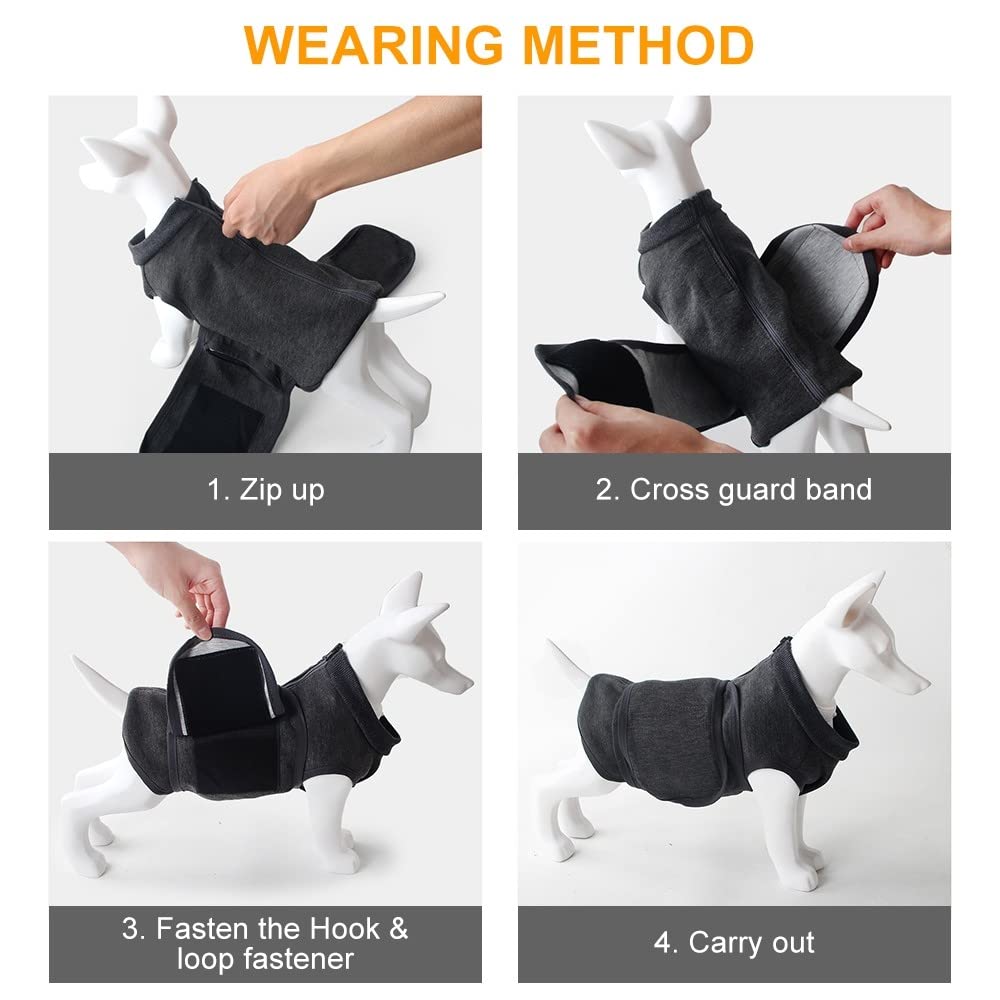 DONGKER Cappotto per Cani Anti-Ansia,Giacca Calmante per Cane Traspirante Gilet Antistress per Animali di Piccola e Media