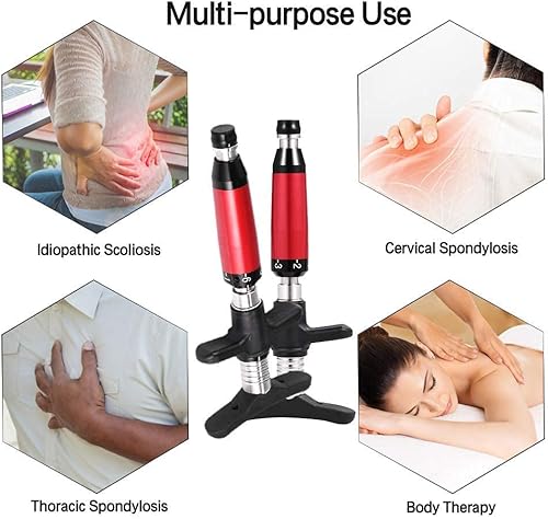 Miniatura 6 de YUYTE Masajeador manual de 6 niveles, herramienta de ajuste quiropráctico de columna vertebral manual portátil, pistola de corrección de columna