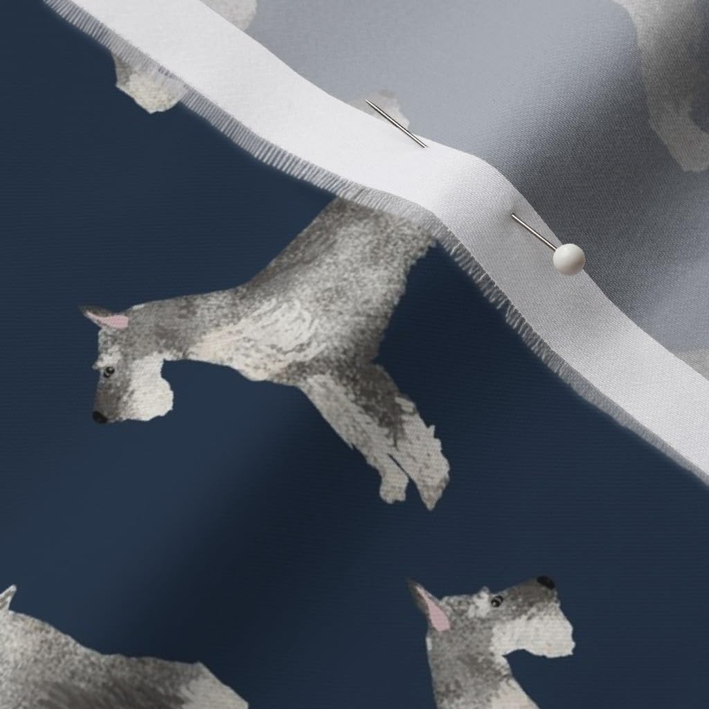 Spoonflower Fabric - Schnauzer Dogs Cute Schnauzers Breeds Breed Printed on Organic Cotton Sateen Fabric by The Yard - Sewing Quilting Apparel Home Decor