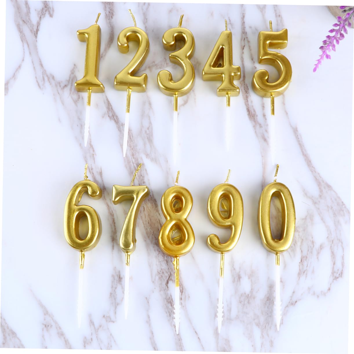 Amosfun 30 Pz numero decori feste compleanno bambini feste di compleanno candele sicure Candele di paraffina d'oro bomboniere numero o candeline per torte