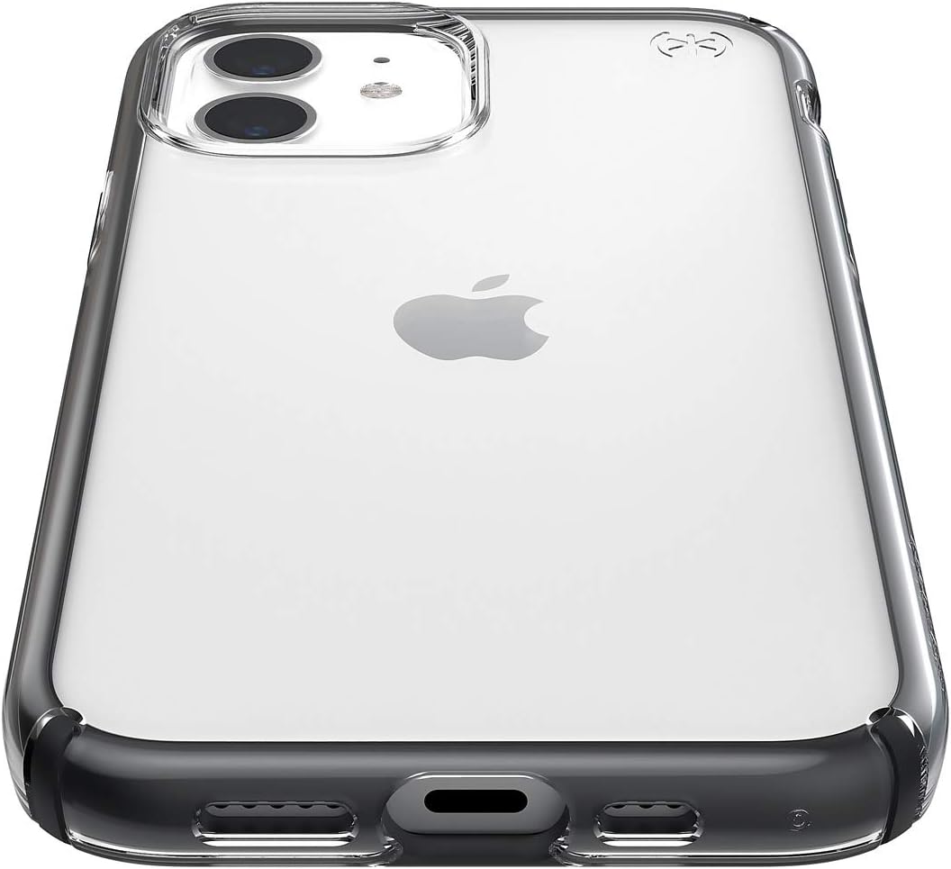 Speck Products Presidio Perfect-Clear Impact Geo iPhone iPhone 12, iPhone 12 Pro Case, Clear/Black (138491-5905)