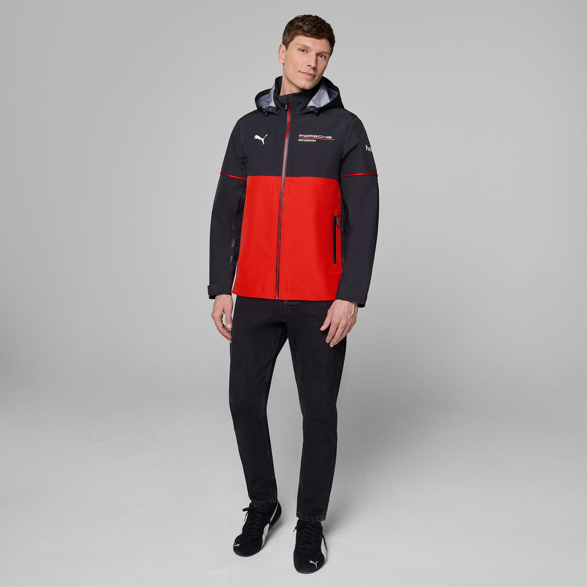 PUMA Porsche Motorsport Veste imperméable d'équipe pour homme - Noir