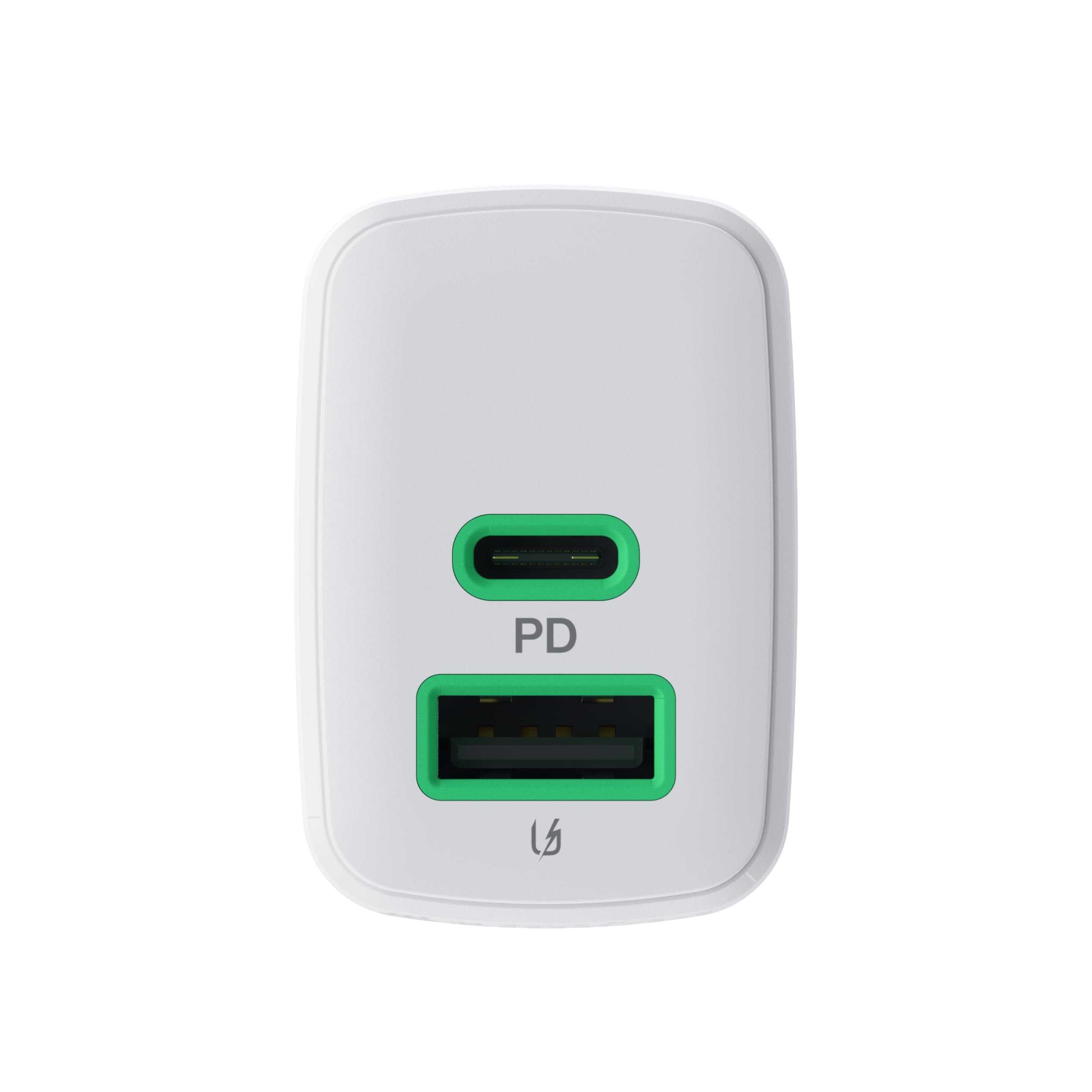 Greencell PowerSource Duo biała ładowarka USB-C 30 W – kompaktowa szybka ładowarka z USB-C i USB-A do iPhone 16, iPad Pro kompatybilna z iPhone 16/15/15 Plus/iPhone iPad