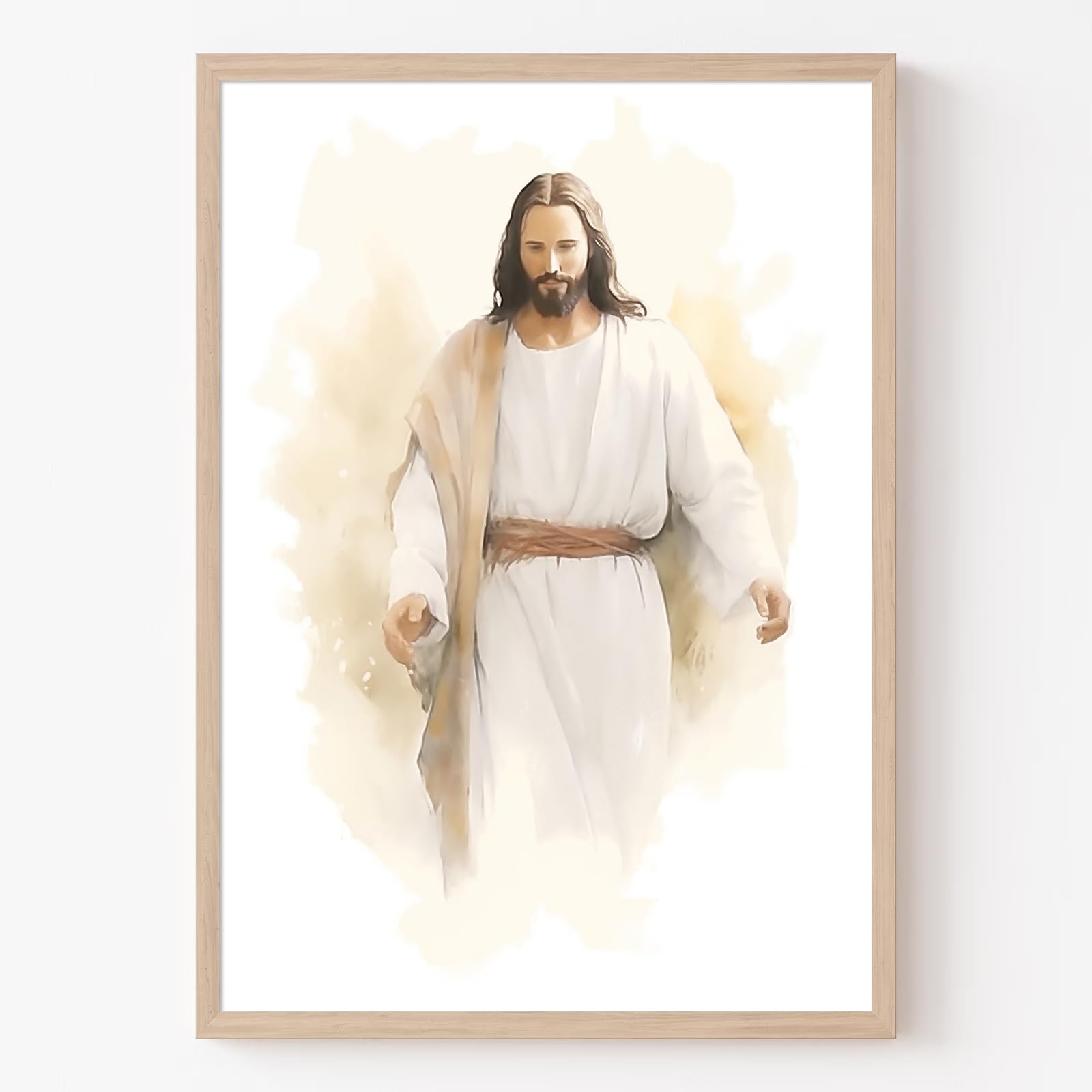 Wallvelart Jesus Canvas Wall Art Abstract Watercolor Prints God Canvas Jesus Christ Painting Abstract Christian Art Religious Pictures Jesus Christ Poster Heaven Artwork Watercolor Jesus Art 16X24in No Frame