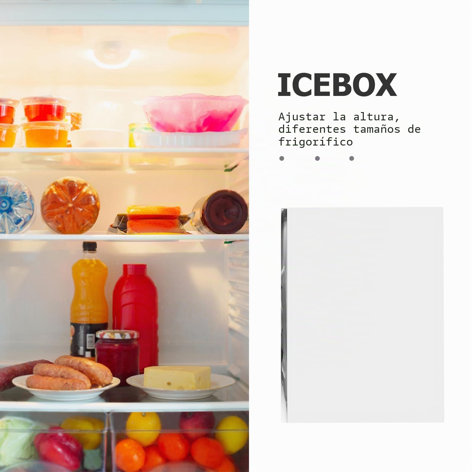 Ipetboom Estante Divisor de Vidrio para Refrigerador, Cristal Templado, Accesorio para Nevera, Fácil Categorización, Repuesto para Congelador