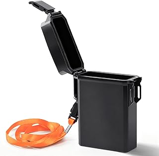 Waterproof Case, Portable Holder Case for Regular 84mm Size, Compact Plastic Container with Lanyard, EDC Storage Dry Box - Sealed Organizer for Men Women, Outdoor Survival Accessories Camping