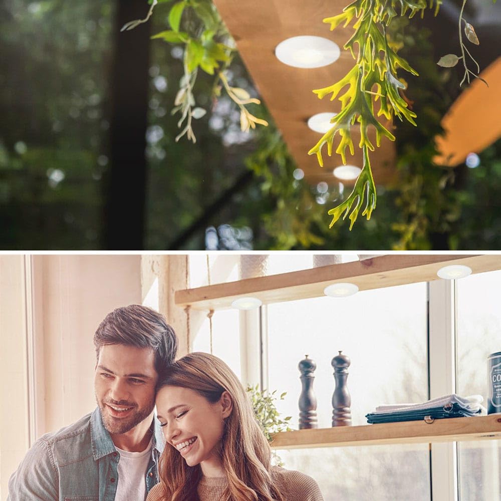 HOFTRONIC - 6er LED Einbaustrahler 230V Pavo Dimmbar Weiß 2700K Warmweiß Einbaustrahler Flach (Einbautiefe 12mm) LED Deckenleuchte IP44 für Badezimmer, Küche - Mini Möbeleinbauleuchten