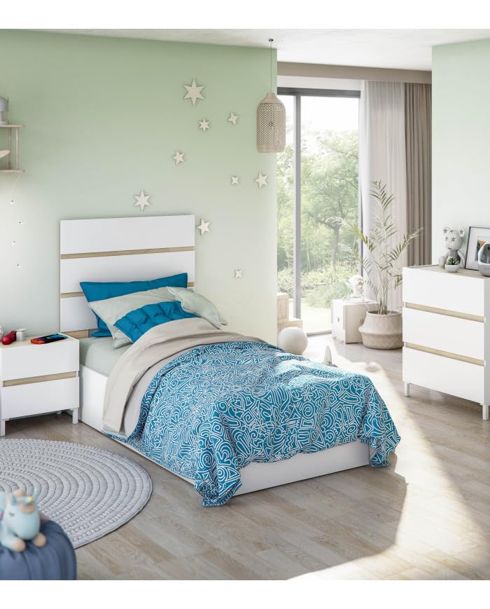 Home Heavenly® Cabecero Ébano – Cabezal para Cama de 90 cm – Diseño Moderno y Compacto – Tablero Melamina con Fijación a Pared – 100x3x126 cm