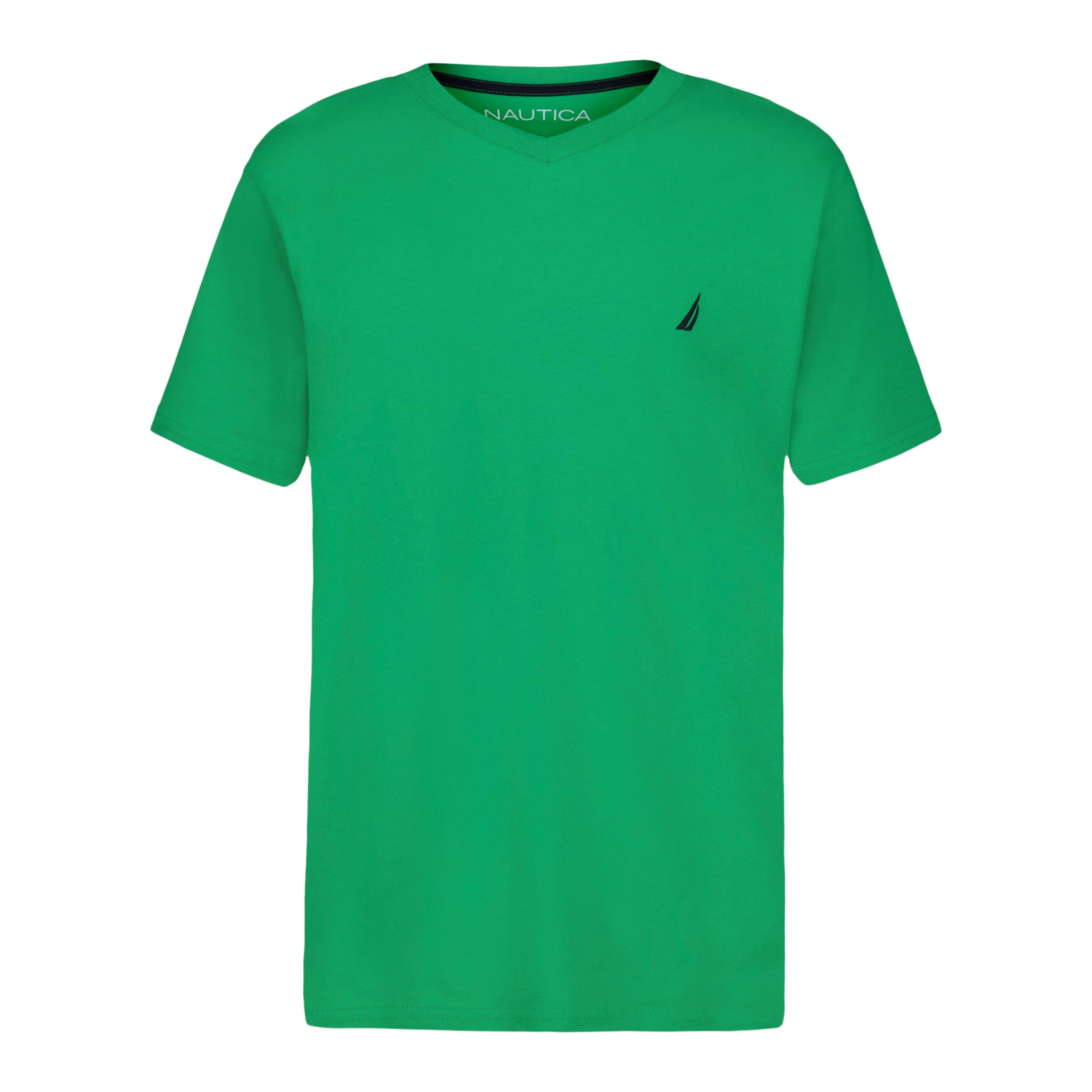 Nautica Boys' Short Sleeve Solid V-Neck T-Shirt, Soft, Comfortable, Relaxed Fit
