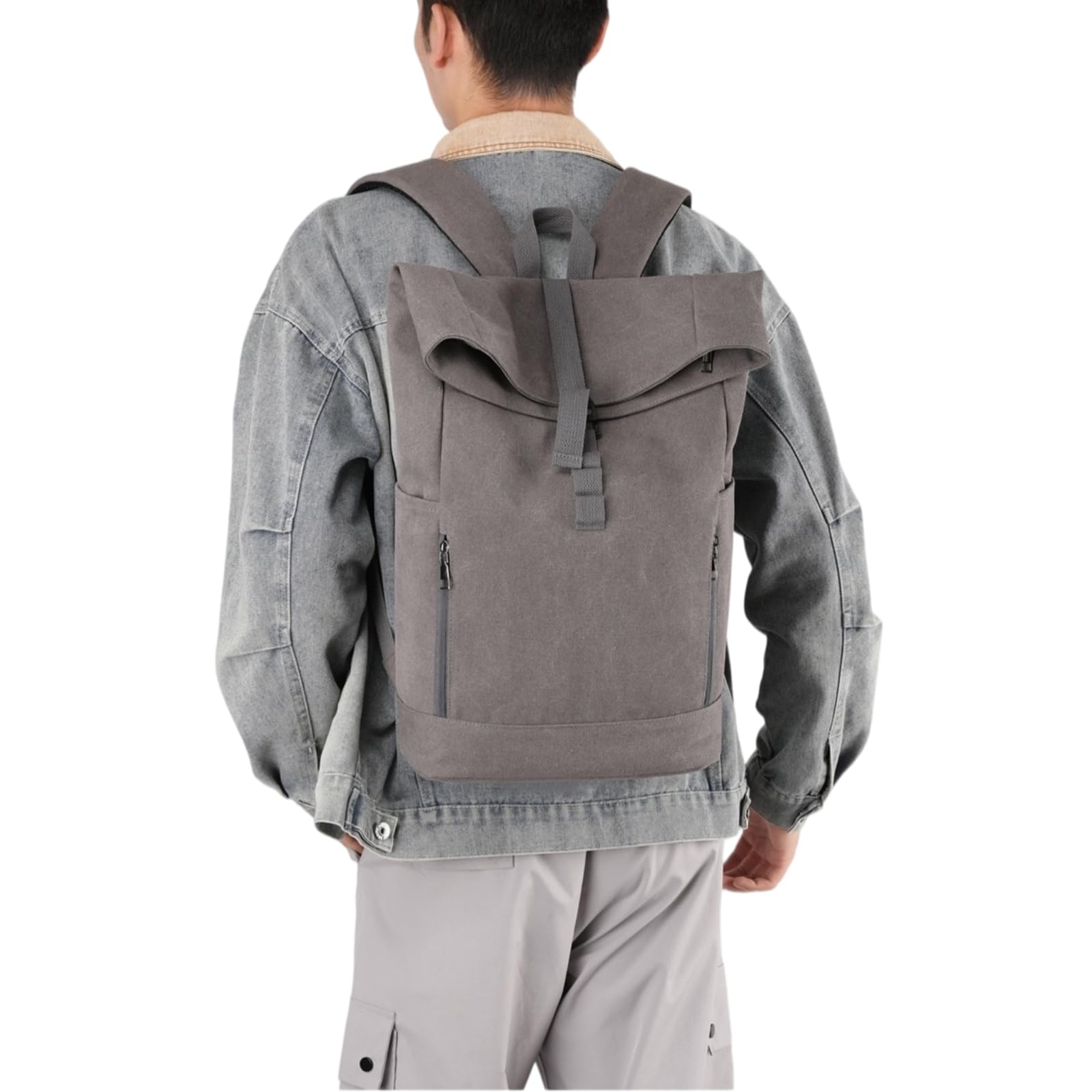 Zaino in Tela da Uomo Grande capacità Borsa per Computer Portatile Pendola