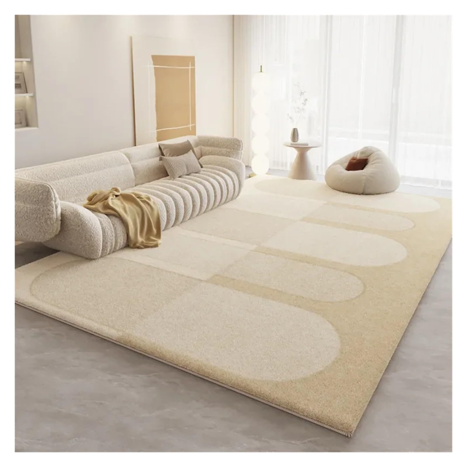 Tapis de salon design minimaliste 140x200 cm de haute densité pour chambre