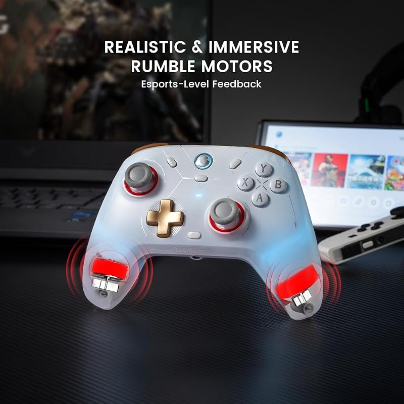 GameSir Cyclone 2 Vezeték Nélküli Gaming Kontroller - TMR Elektromágneses Joystick, Hall Effekt Trigger, Switch/PC/iOS/Android/Steam Kompati