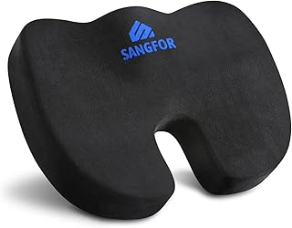 Chair Cushions, U-Shaped Design Seat Cushions, Slow Rebound Coccyx Cushion with 100% Memory Foam, Non-Slip Office Chair Cushion for Office Travel Wheel Chair, Coccyx Cushion for Tailbone Pain (Black)