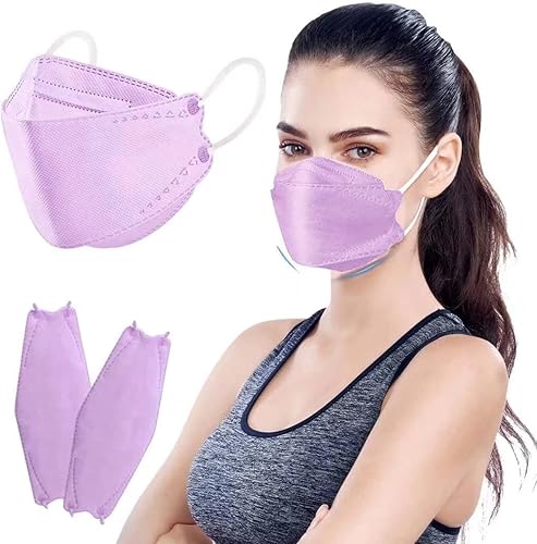 Miniatura 75 de Disposable Face Masks, 4 Layer Face Masks, 50 PCS Adultos 30 Pcs Dusty Rose