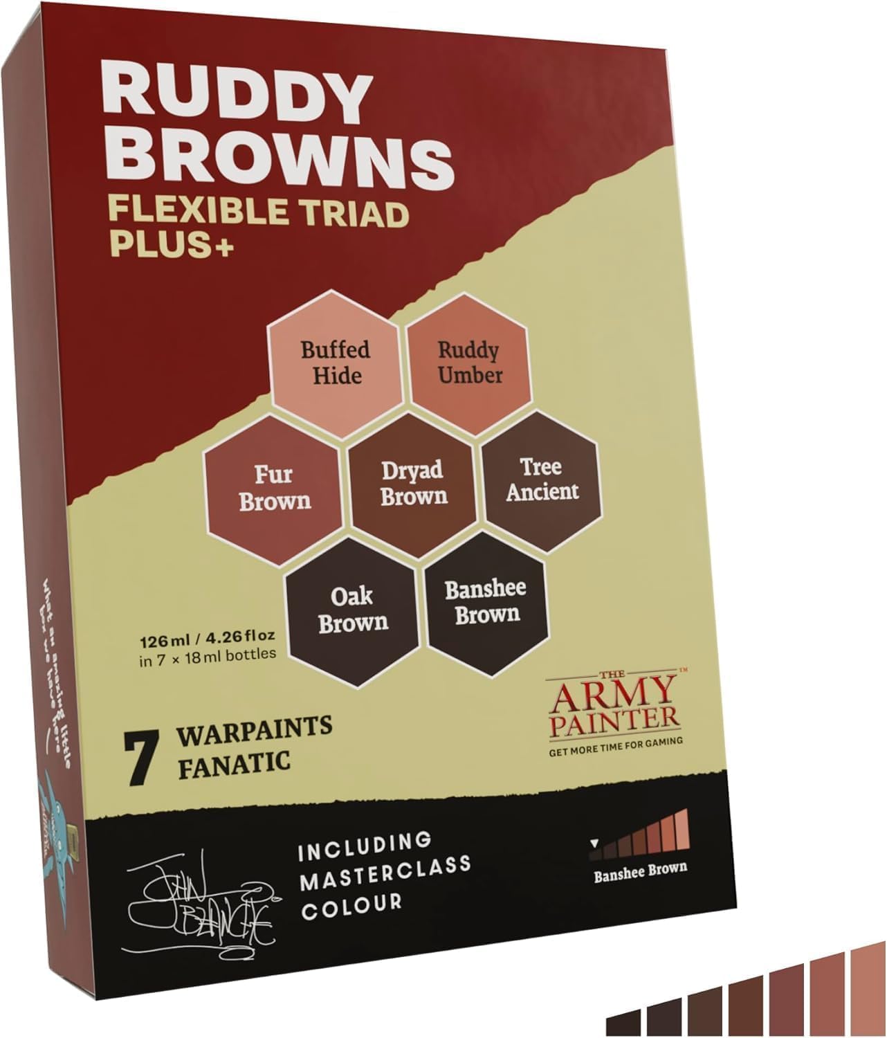 The Army Painter, Warpaints Flexible Triad PLUS+: Ruddy Browns, 7 x 18 ml acrylic paints - Miniature quality hobby paint for Dungeons and Dragons (DnD) & Warhammer Miniatures