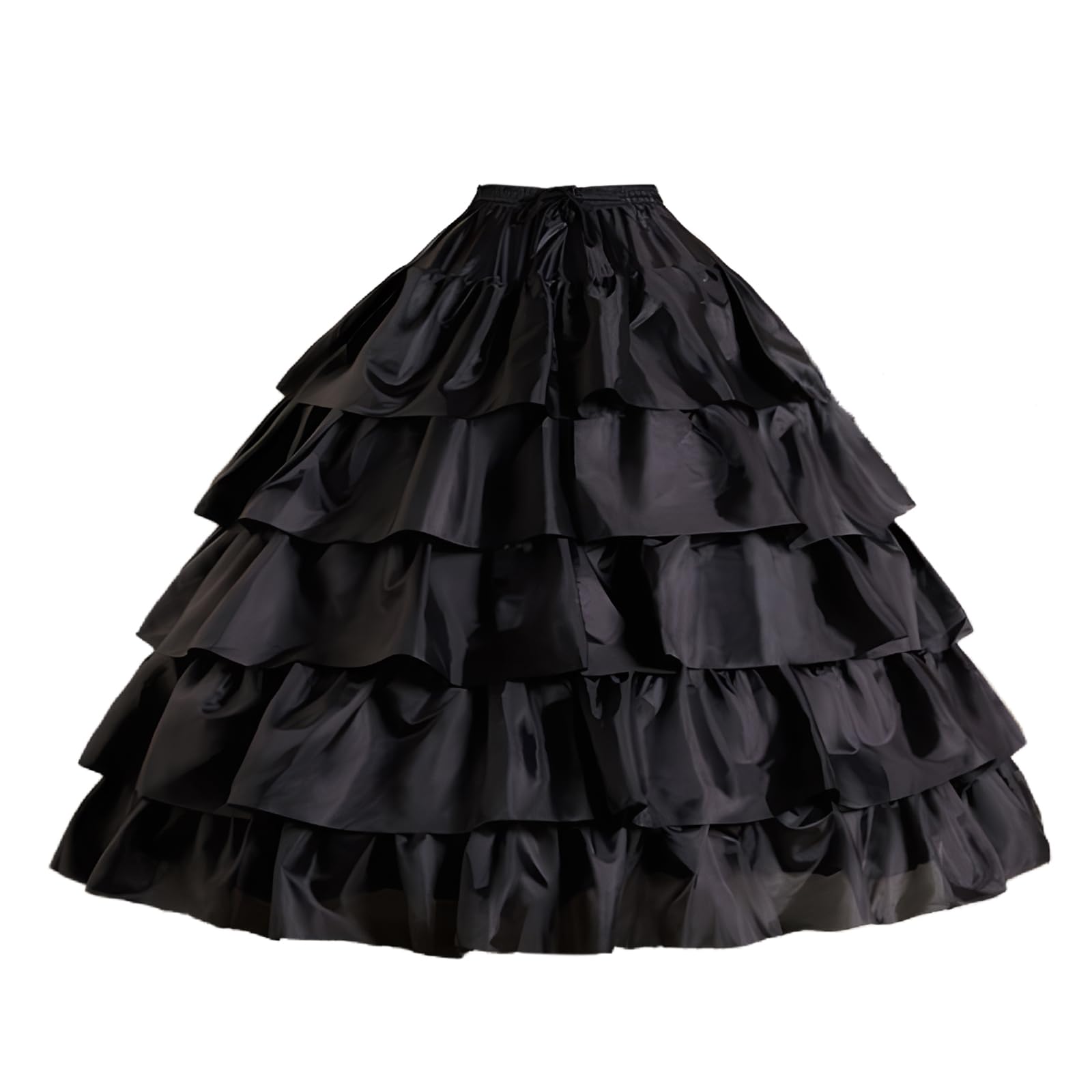 YULUOSHA Robe de bal de mariage pour femme Jupon Crinoline Jupe 4 Créoles 5 couches de volants Demi-slip
