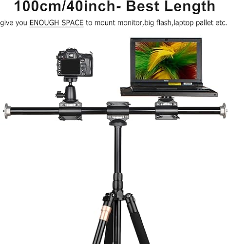 Miniatura 2 de SOONPHO Brazo de trípode horizontal de 40 pulgadas39.4in, barra de extensión de trípode de soporte de 38 para cámara, estudio de fotografía
