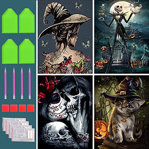 Diamond Painting - Set di 4 quadri per Halloween