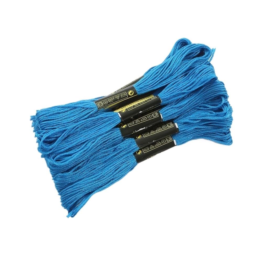 Fil broderie coton bleu lot 50 écheveaux de couture pour point de croix et bricolage
