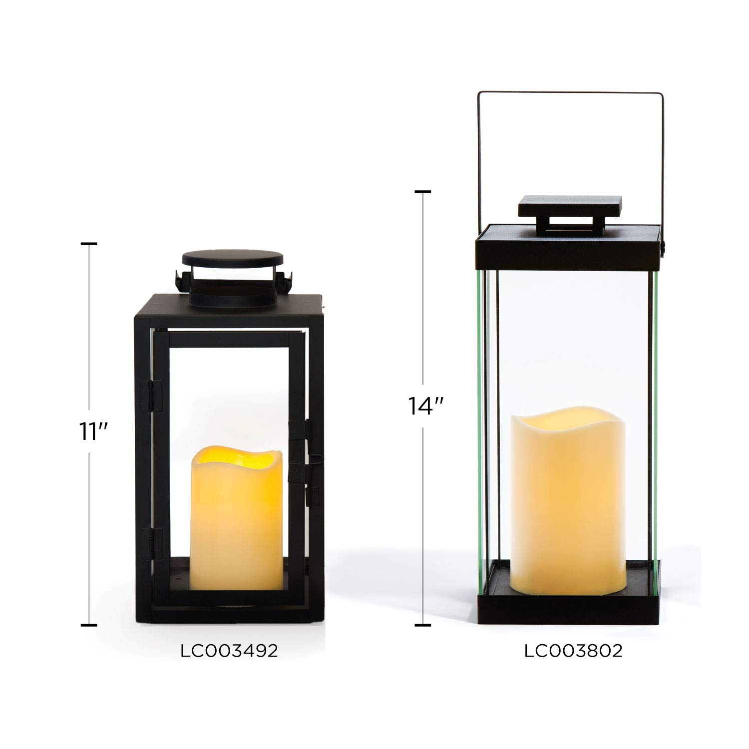 Buy Vintage Decorative Candle Lantern Black Metal & Glass Paneled