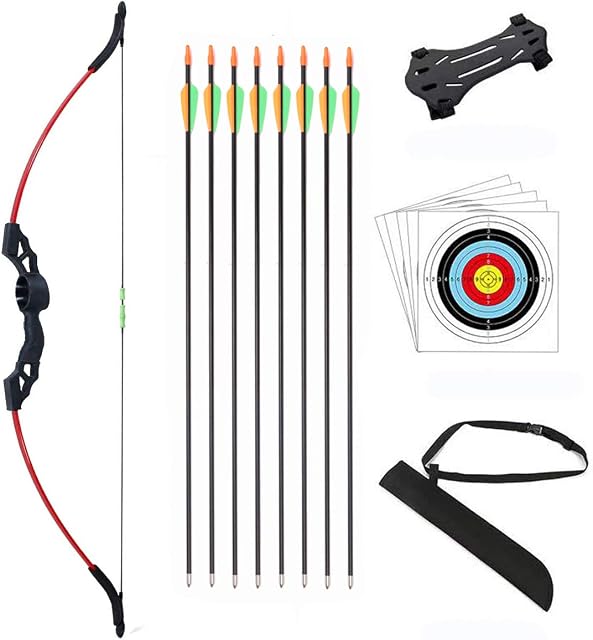Outdoor Youth Recurve Bow and Arrow Set with Quiver Children Junior Archery Beginner Longbow Training for Teen Teams Game Gift