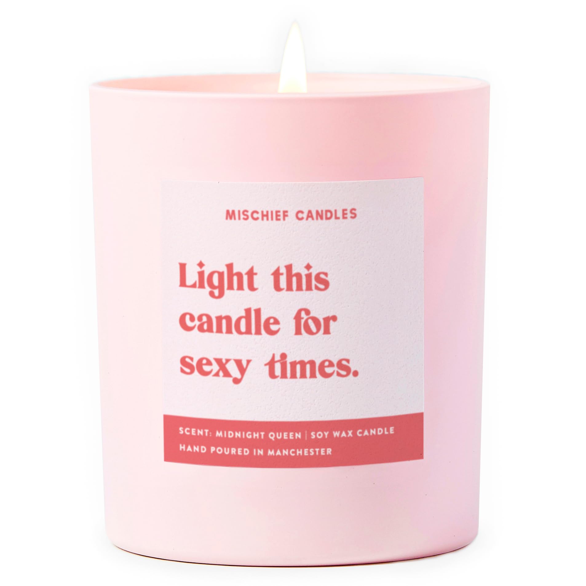 Mischief Candles Pink Funny Girlfriend Gift For Boyfriend Gifts Relationship Scented Soy Wax Candle (Light For Sexy Times)