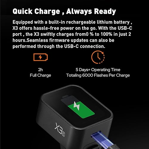 Miniatura 6 de GODOX Disparador de flash X3 X3C X3-C para cámaras Canon, transmisor de pantalla táctil OLED inalámbrico TTL de 2.4G, batería de litio incorporada