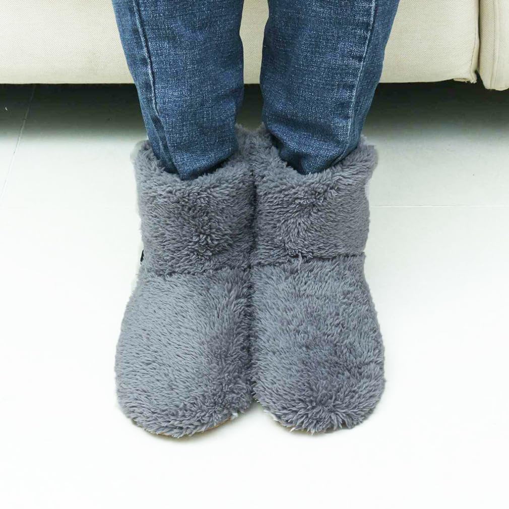 USB Rechargeable Heated Feet Warmers Electric Foot Warmer Soft Winter Warm Heating Booties for Men Women,Washable