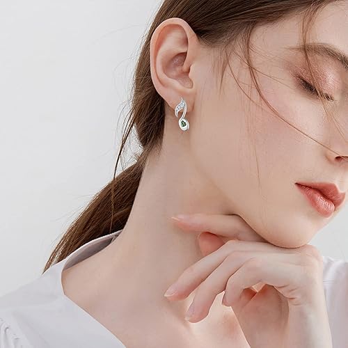 Miniatura 5 de Pendientes y anillo de plata de ley con notas musicales y clave de agudos, joyería musical para mujer