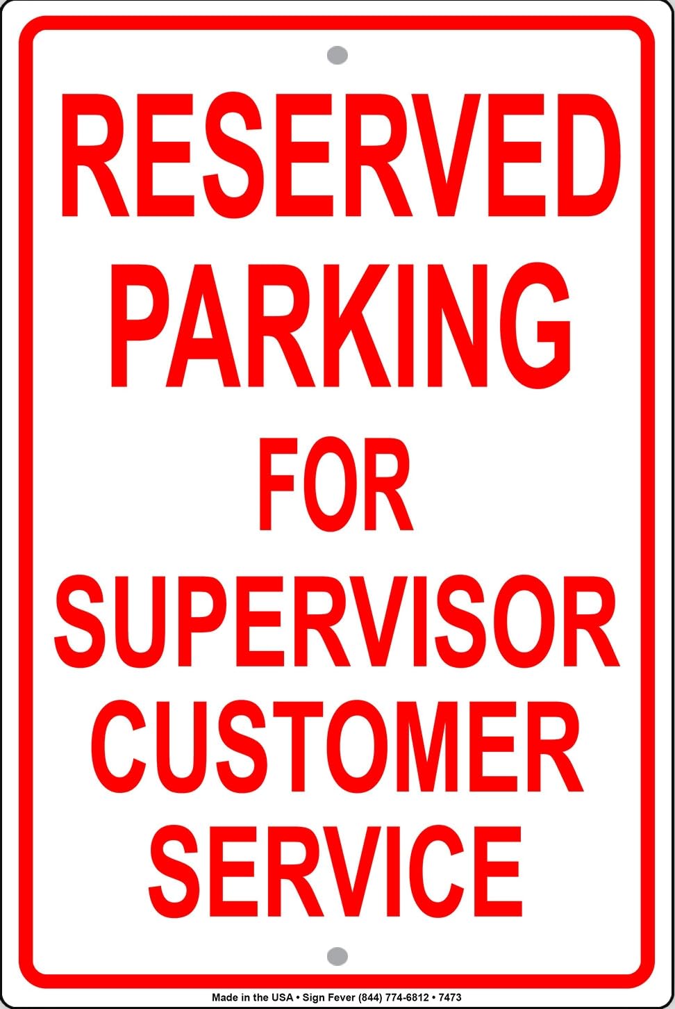 Reserved Parking For Supervisor Customer Novelty Notice Metal Sign