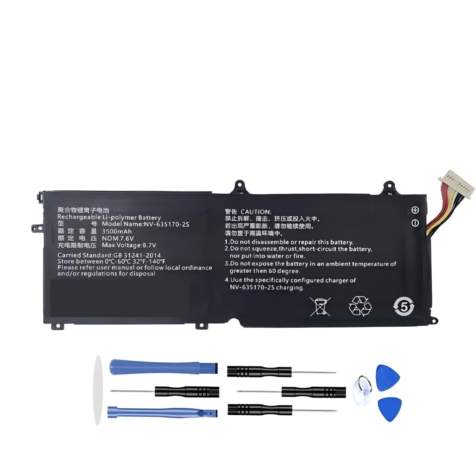 7,6 V 3500–4200 mAh NV-635170-2S Akku, kompatibel mit Chuwi Minibook CWI526 Tablet PC LiPo wiederaufladbarer Akkumulator Ersatz(A)