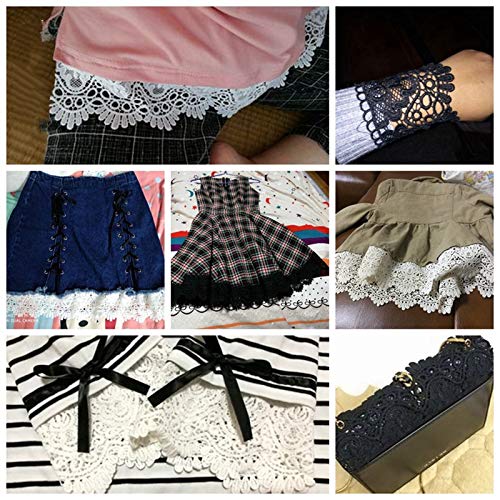 Idongcai Black Europe Crown Lace Trim Pattern Inelastic Embroidery Lace Sewing Craft For Diy, Wedding Applique, Dress, Bridal, Curtain (3.5In Width 3Yards/Lot) #TOP4