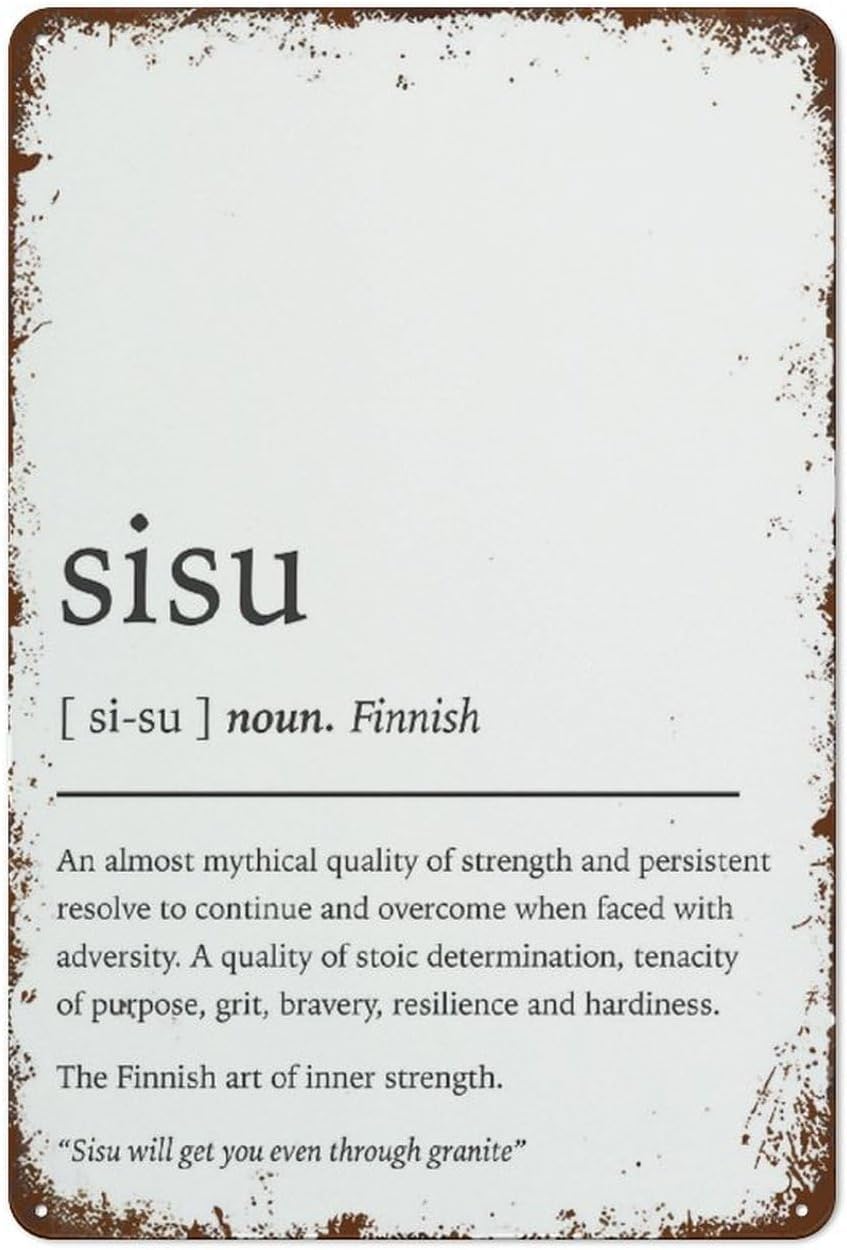 Vintage Tin Sign Sisu Definition Sign For Home Living Room Bedroom Decor Gift Coffee Shop Funny Garage Man Cave Wall Decor 8x12 Inches