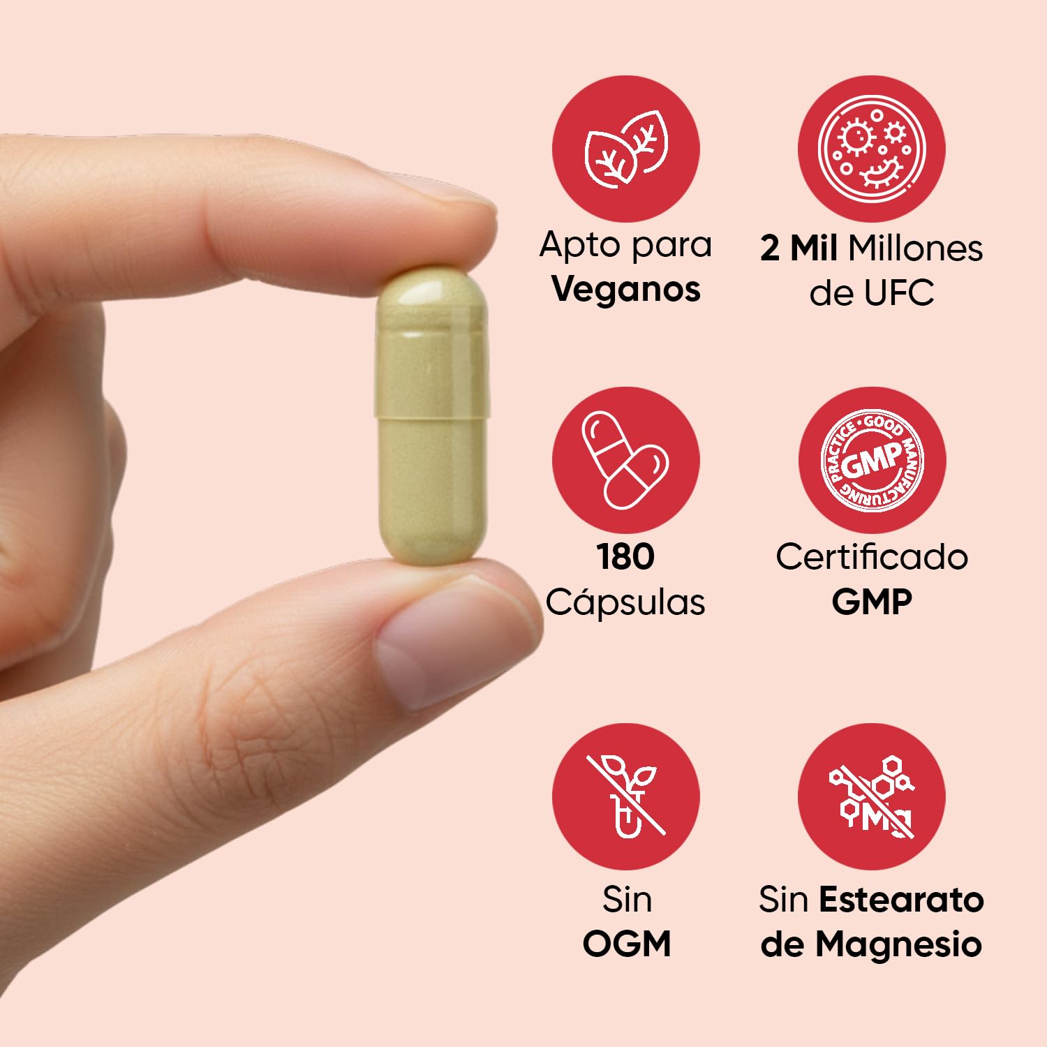 Vinagre de Sidra de Manzana 1860 mg - 180 Cápsulas con Probióticos, Cúrcuma, Jengibre y Pimienta de Cayena - Suplemento para 2 Meses de Suministro - Vegano, Sin OGM y Sin Gluten