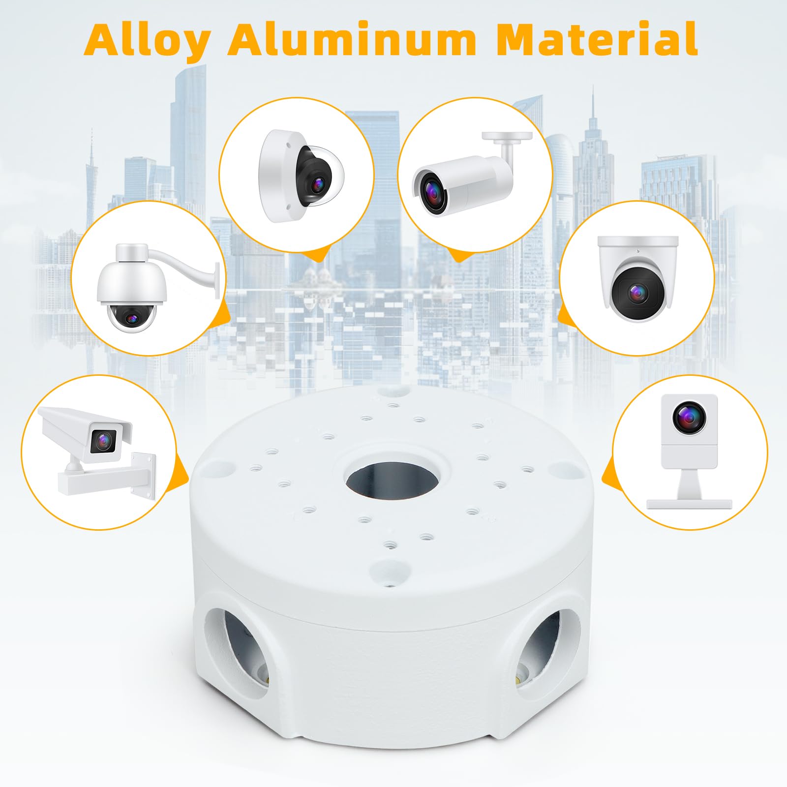 Telecamera Sorveglianza Scatola Di Giunzione Per Telecamere - 4 Pezzi Semisferici, Impermeabili, Per Montaggio Protezione Cavi Antipolvere