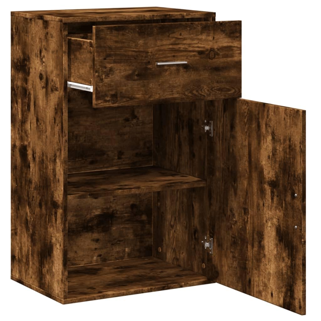 Mobile in legno con cassetto e 2 scomparti, organizer moderno per soggiorno, ufficio, balcone, 56,5 x 39 x 90 cm