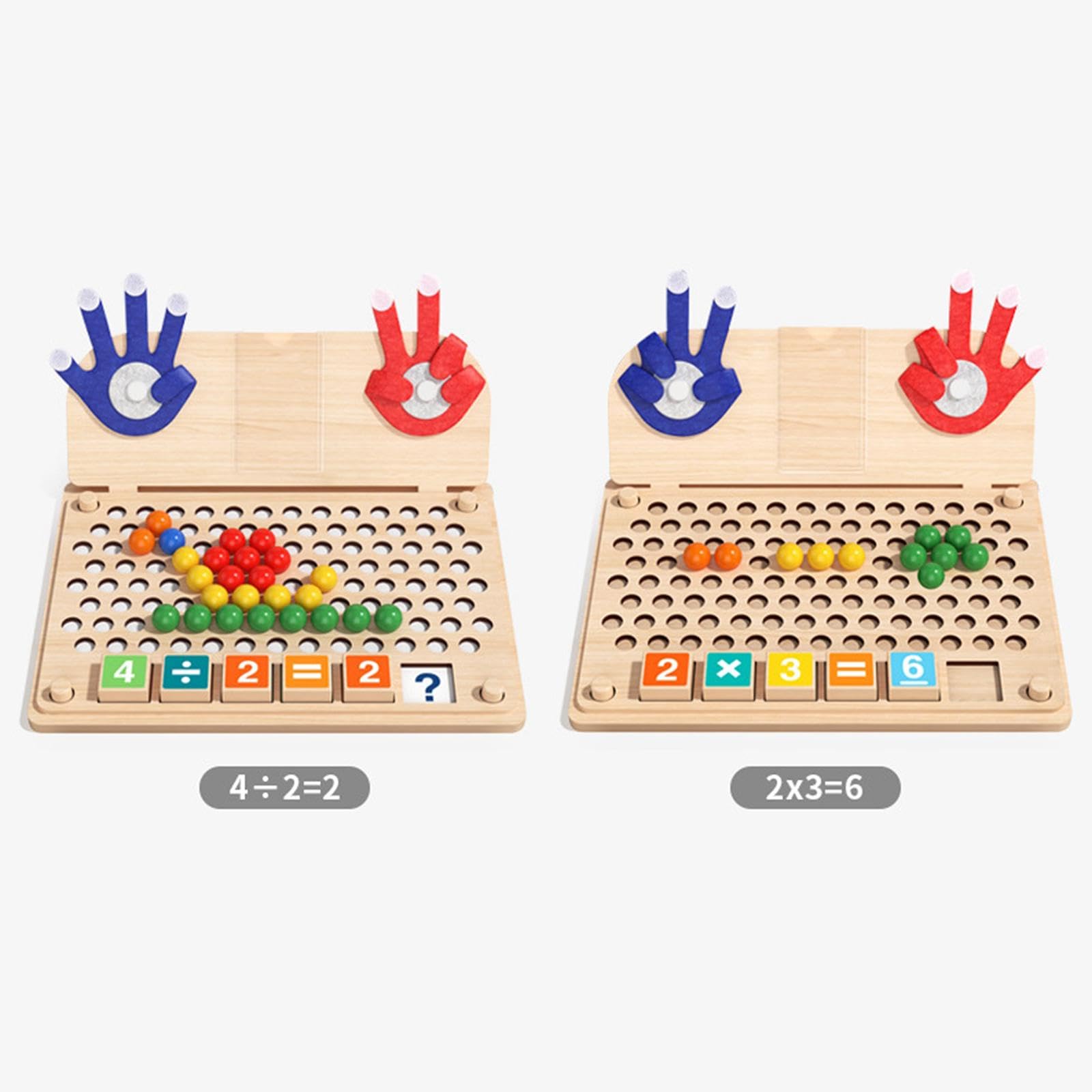 Suministros de Juguetes de Madera para El Aprendizaje: Juguete Educativo de Cálculo con Los Dedos, Actividades de Aprendizaje Preescolar para