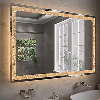 Sponsored Ad - Chende 32'' x 24'' Crystal Bathroom Mirror with Bright Lights, Dimmable Large Wall Mounted Lighted Vanity M...